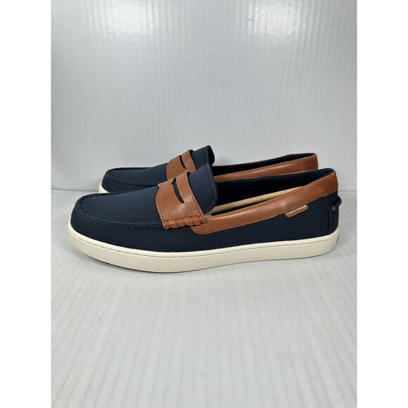 Size 11.5 Cole Haan Nantucket Mens Penny Loafer Navy Blue Brown C38570 NEW